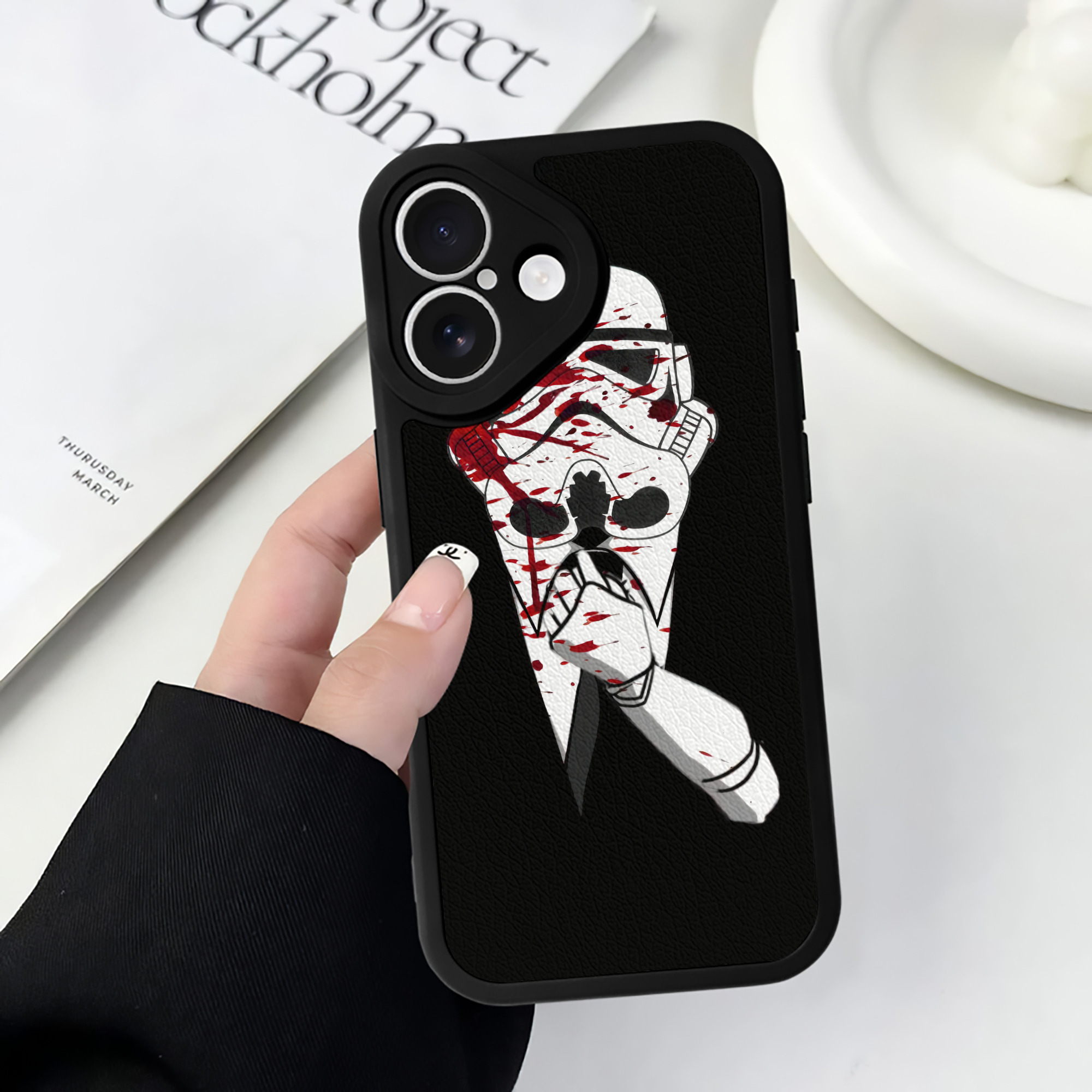 （画像用） スター・ウォーズ Star Wars 【iPhone 16シリーズ対応】シリコンスマホケース（レザー調） 材質：シリコン
